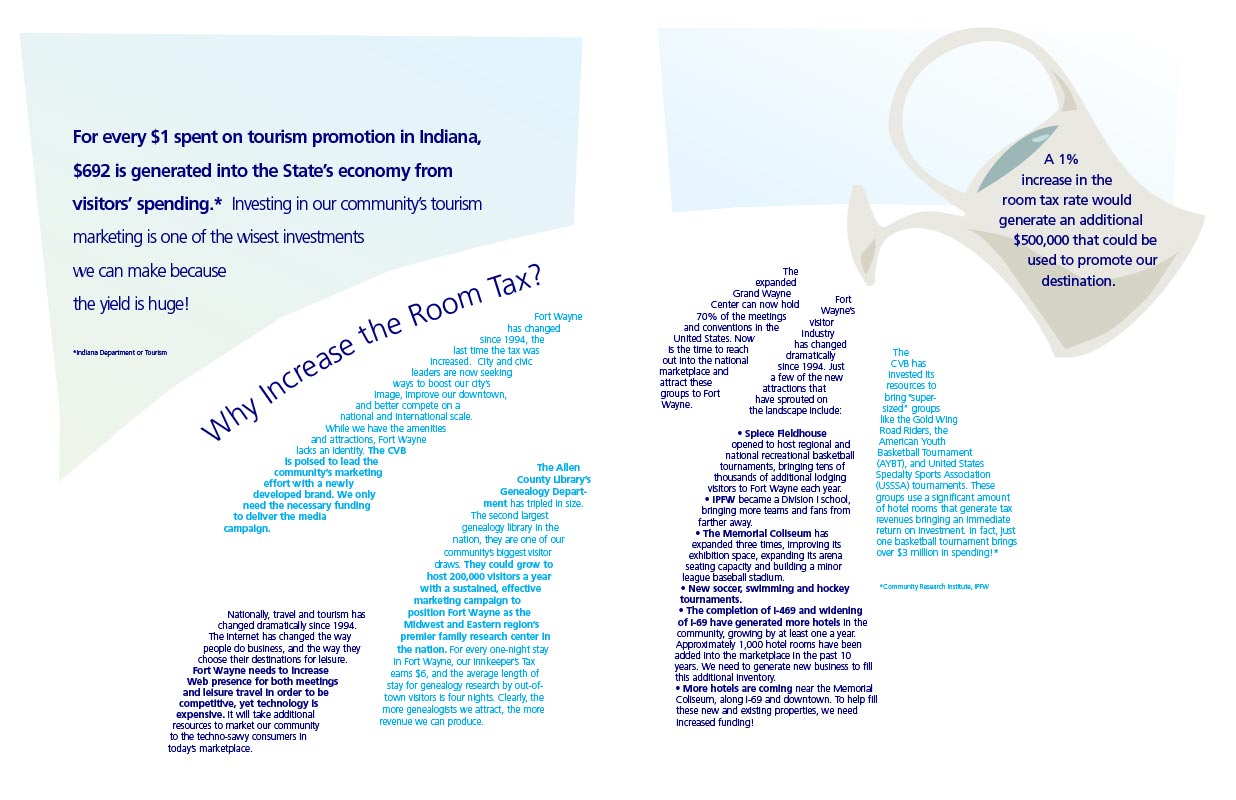 Fort Wayne Convention & Visitors Bureau Room Tax Brochure Interior