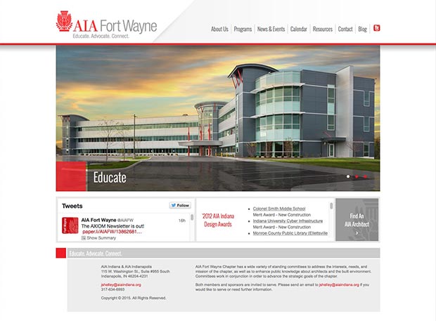 AIA Fort Wayne Website Homepage