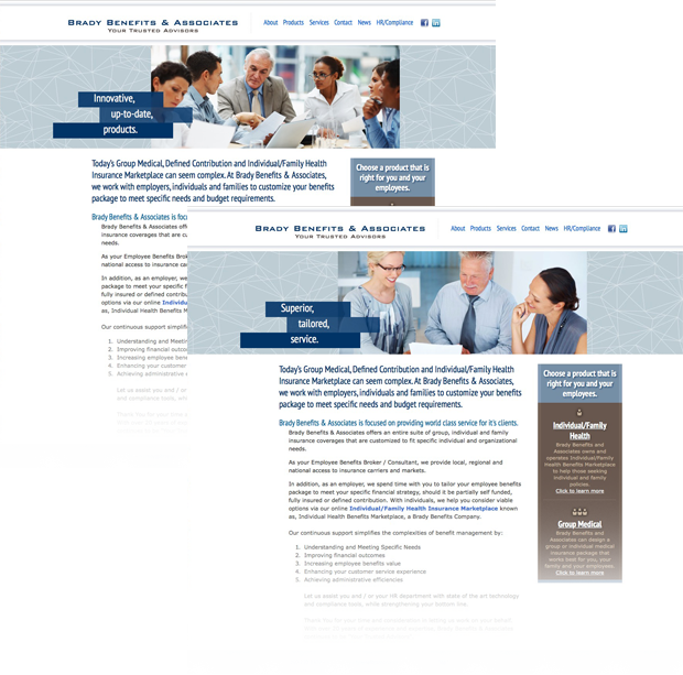 Brady Benefits Website Interior Page