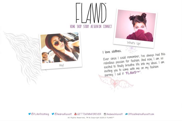 Flawd™ Clothing Website Interior Page
