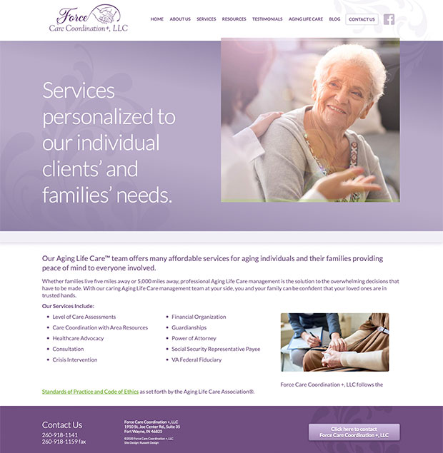 Force Care Coordination Plus Website Interior page