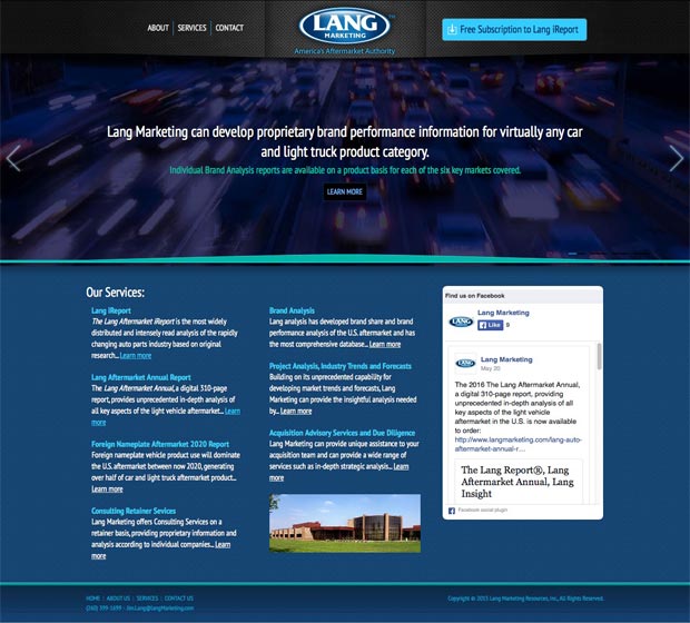Lang Marketing Website Homepage