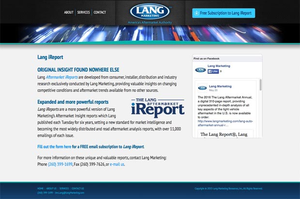 Lang Marketing Website Interior Page