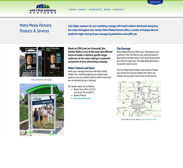 Metro Media Partners Website Interior Pages