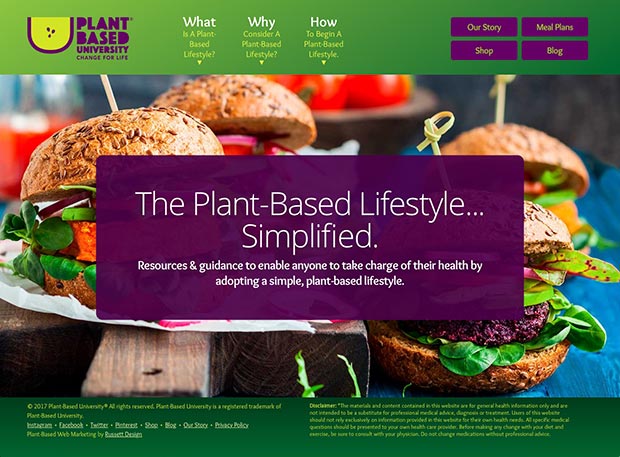 Plant-Based University Website Homepage